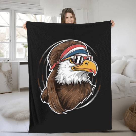 Eagle With Attitude Fleece Blankets