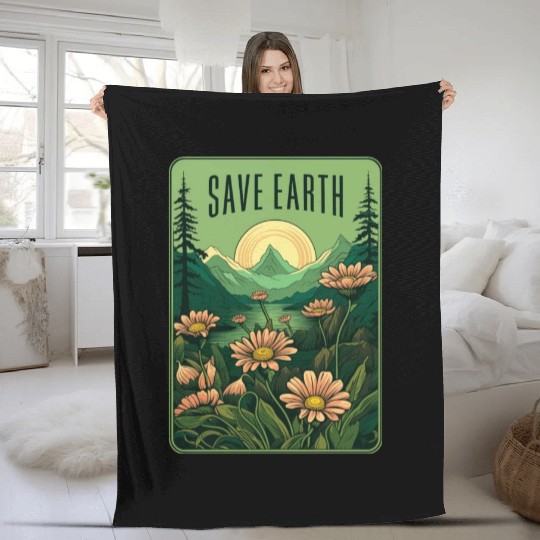 Save Earth Fleece Blankets