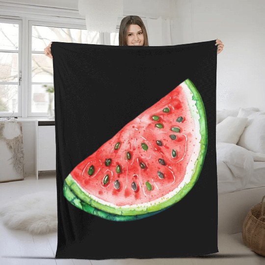 Watermelon Clipart - Fresh Summer Fruit Designs, Fleece Blankets