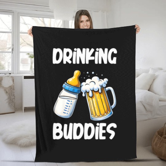 Drinking Buddies Creative Fun Novelty Fleece Blankets