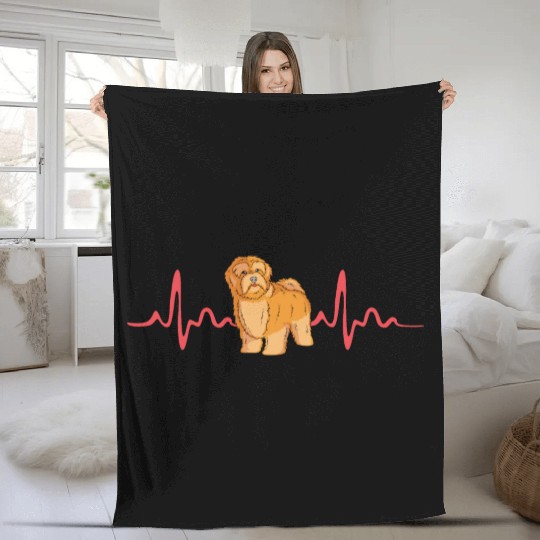 Dog Heartbeat Puppy Havanese Dog Lovers Fleece Blankets