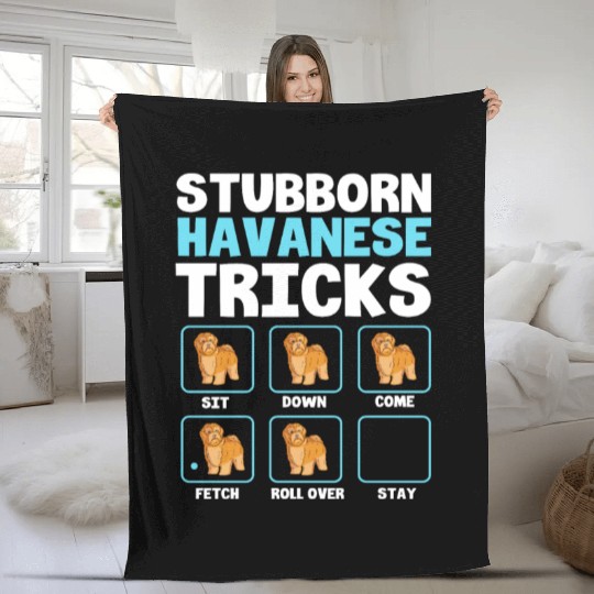 Havanese Tricks Pet Dog Training Funny Havanese Fleece Blankets