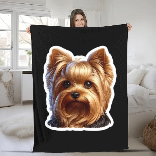 Yorkshire Terrier Fleece Blankets