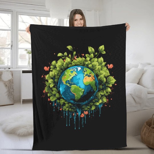 Respect Your Mother Earth Day Save Our Planet Fleece Blankets