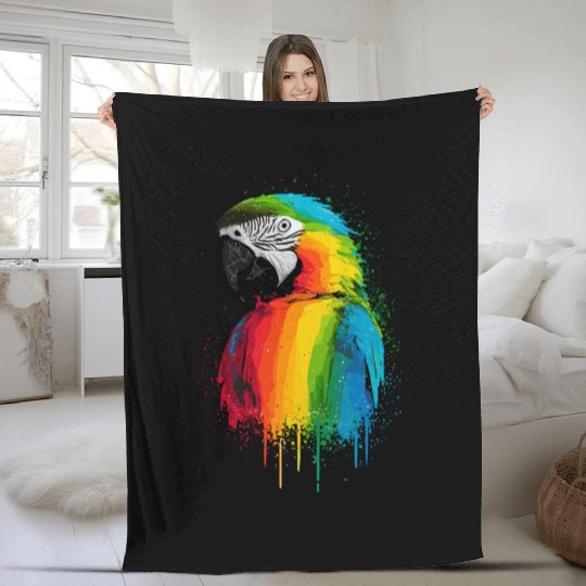 Macaw Parrot for a Bird Lover Animal Lover Fleece Blankets