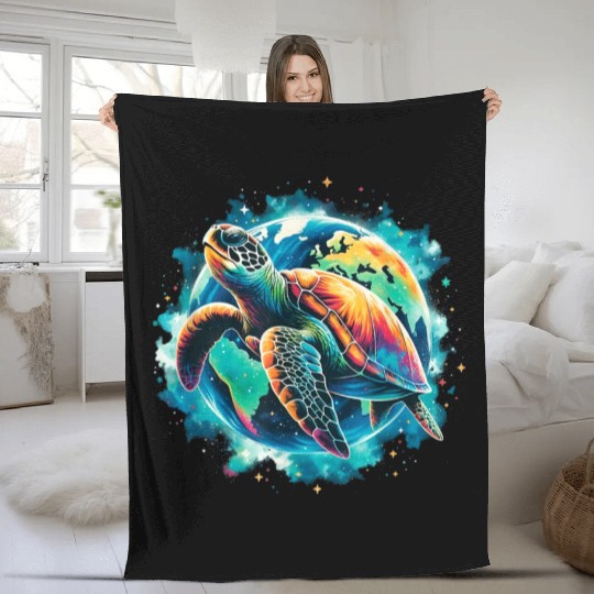 Earth Day Restore Sea Turtle Fleece Blankets