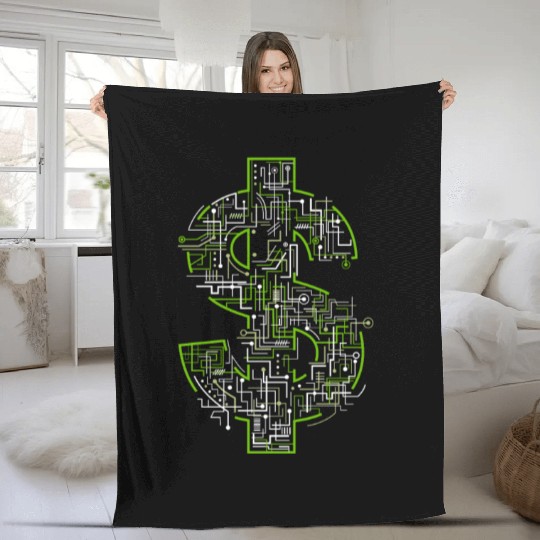 money robot Fleece Blankets