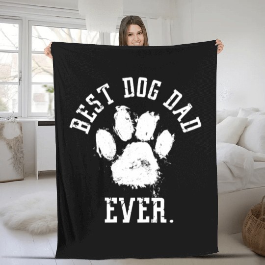 Best Dog Dad Ever Fleece Blankets