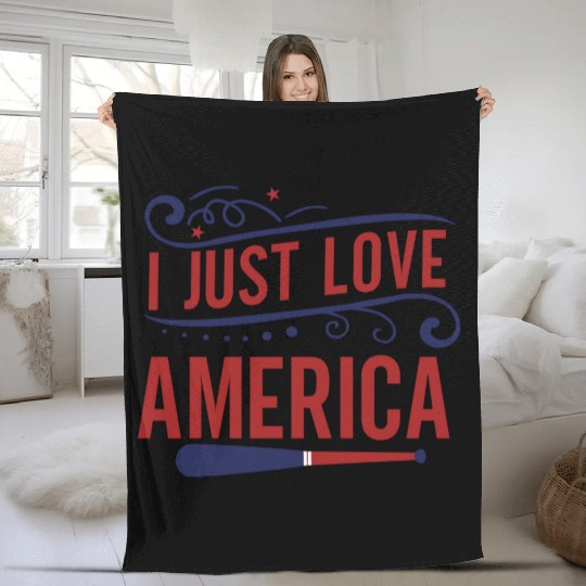 I Just Love America Fleece Blankets