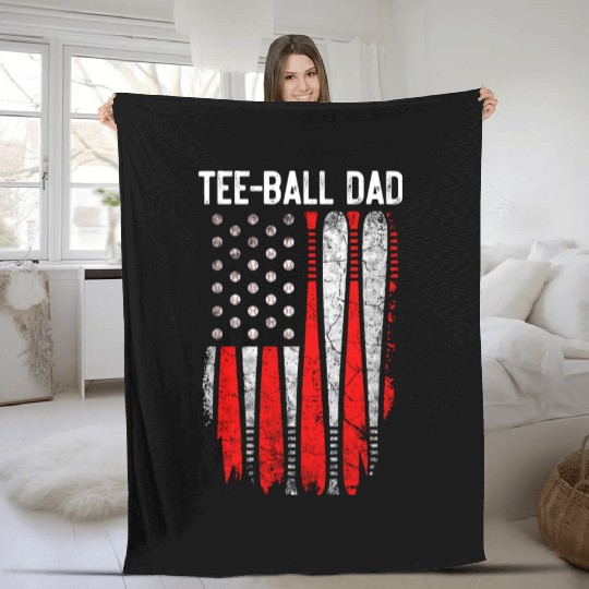 Fleece Blankets Ball Dad Baseball Dad T Ball Daddy Fathers Day