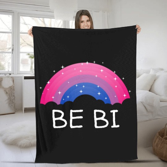 Be Bi Bisexual LGBTQ Bi Pride LGBT Sayings Pride M Fleece Blankets