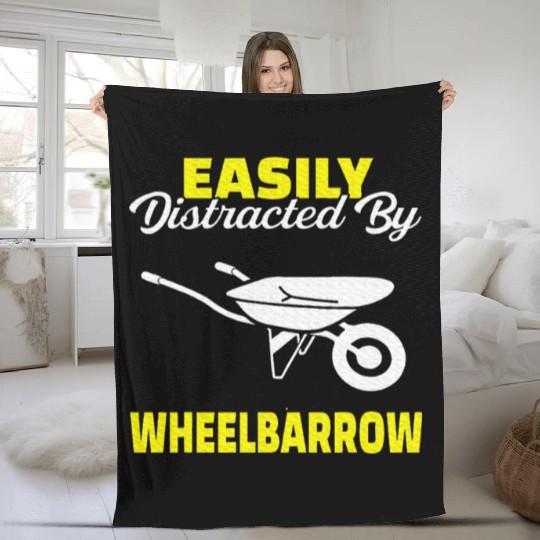 Wheelbarrow Art Design Farmer Gardener Fleece Blankets