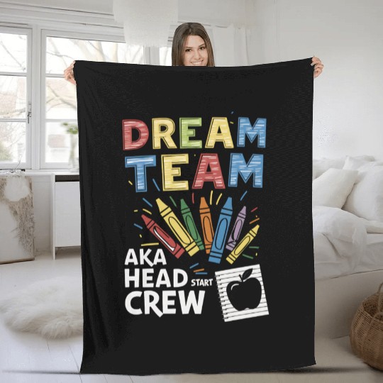 Head Start Dream Team Squad Teacher Back To School Fleece Blankets
