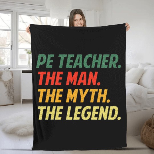 Cool PE Teacher Art Physical Education Teacher Fleece Blankets