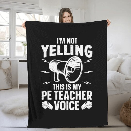 Cool PE Teacher Art Physical Education Teacher Fleece Blankets