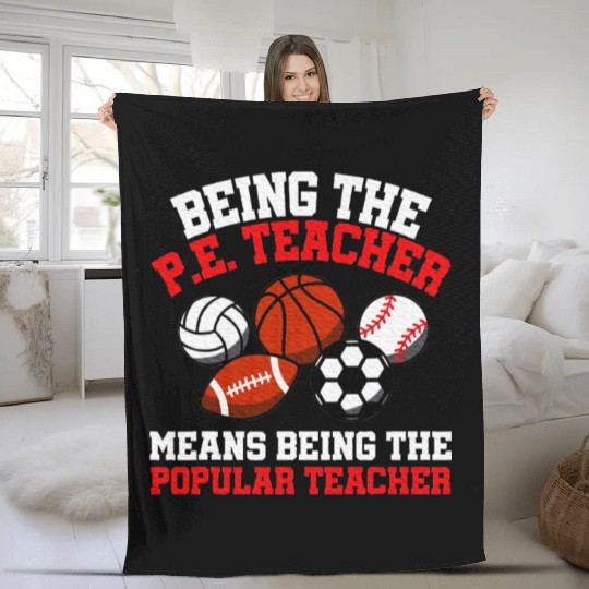 PE Teacher Physical Education Teacher Fleece Blankets