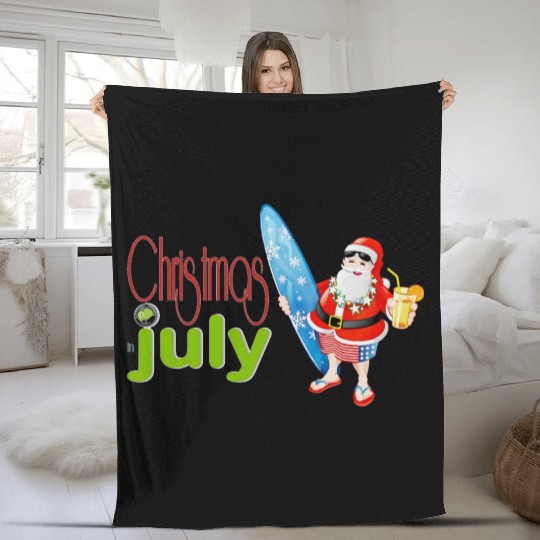 christmas in july Fleece Blankets