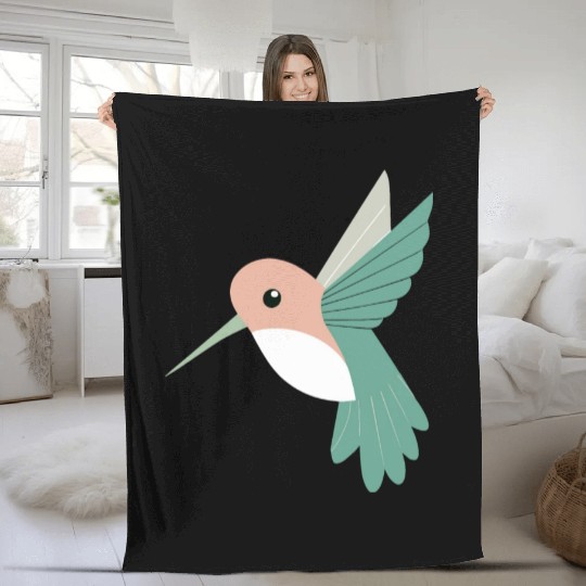 Hummingbird with green beak Fleece Blankets