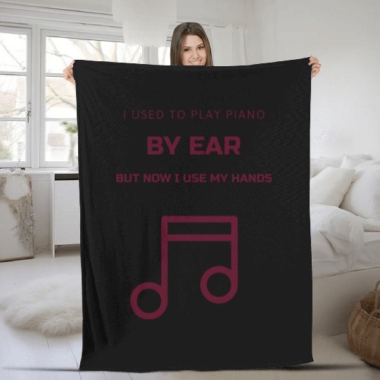 Dad joke play piano Fleece Blankets