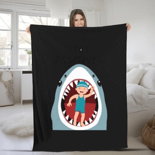 Stay positive Fleece Blankets