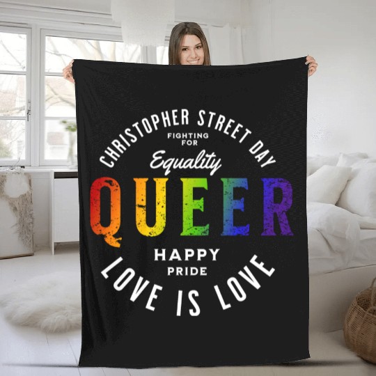Love Is Love Gay Pride Colors Of Rainbow LGBTQ+ Fleece Blankets
