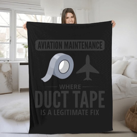 Aircraft Mechanic Aviation Technician Duct Tape Fleece Blankets