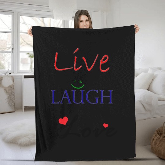 Live Laugh Love Fleece Blankets