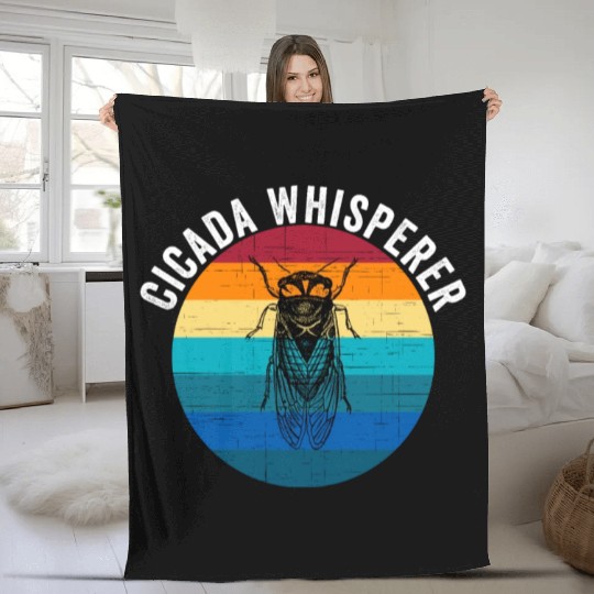 Funny Cicada Whisperer Funny Cicada Magicicada Fleece Blankets