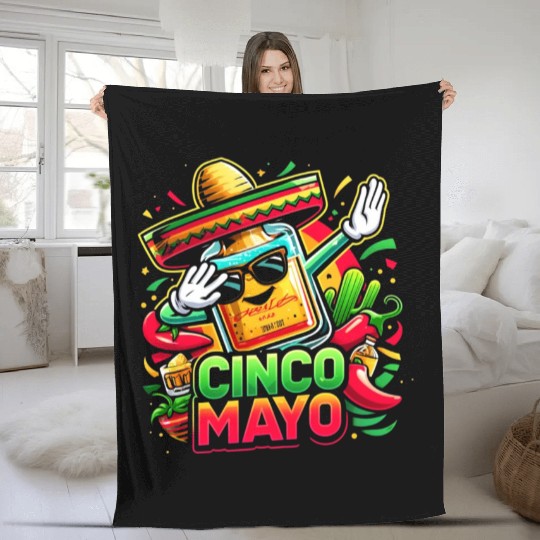 Cinco de Mayo Tequila Bottle Fleece Blankets
