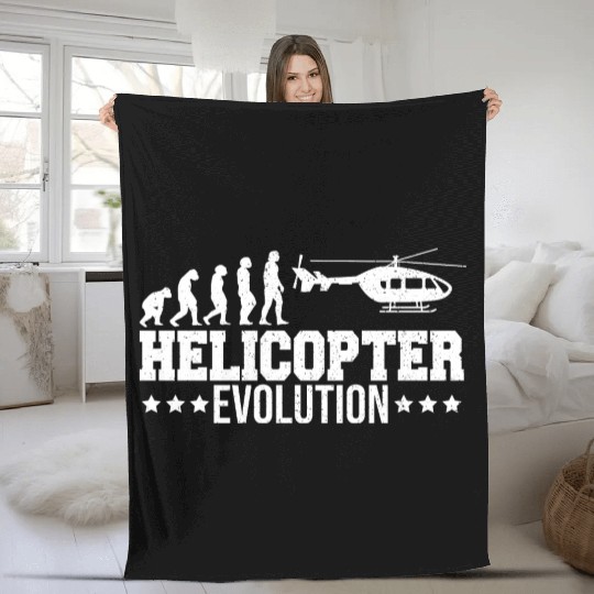 Heli Pilot Helicopter Evolution Fleece Blankets