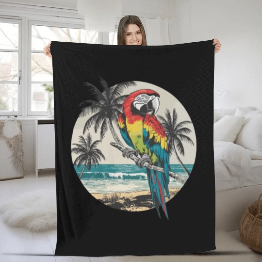 Macaw Parrot for a Bird Lover Animal Lover Fleece Blankets