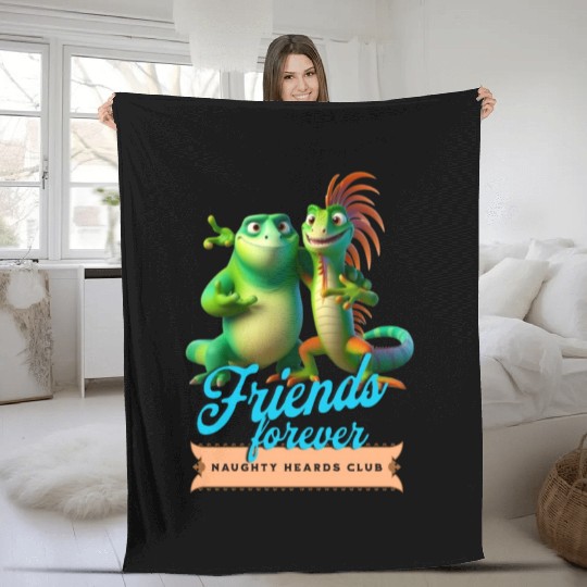 lizard friends Fleece Blankets