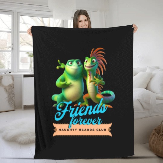 lizard friends Fleece Blankets