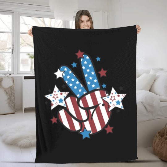 Peace Sign Freedom Fleece Blankets