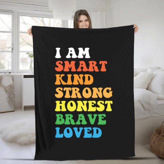 Daily Affirmation Uplifting Quotes Positive Fleece Blankets