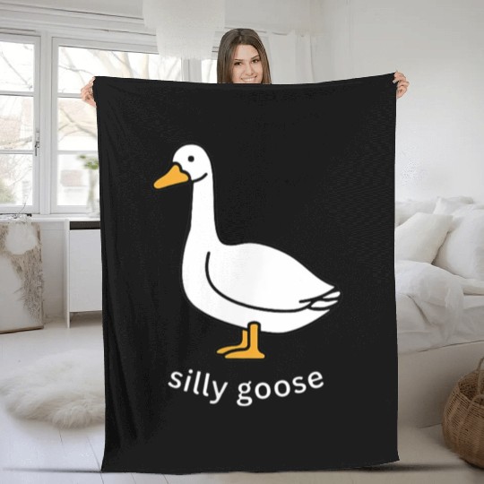 Silly Goose Cute Trendy Clothing Fleece Blankets