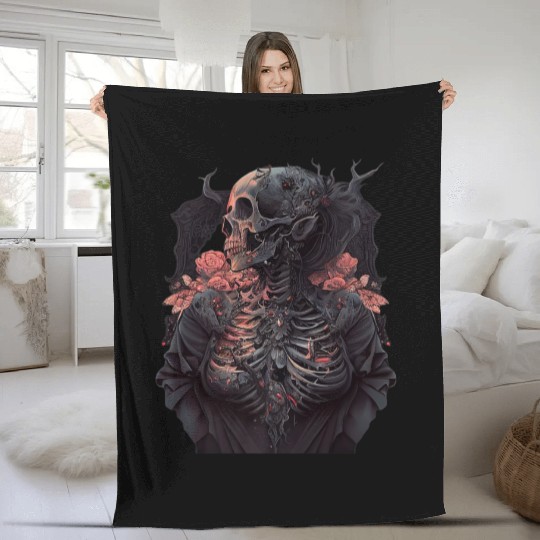Aesthetic Grunge Clothes Fairycore Gothic Fleece Blankets