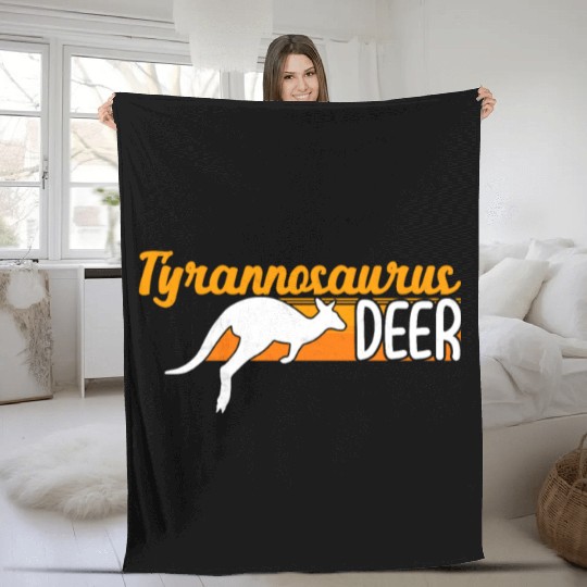 Funny Kangaroo Tyrannosaurus Deer Illustration for Fleece Blankets