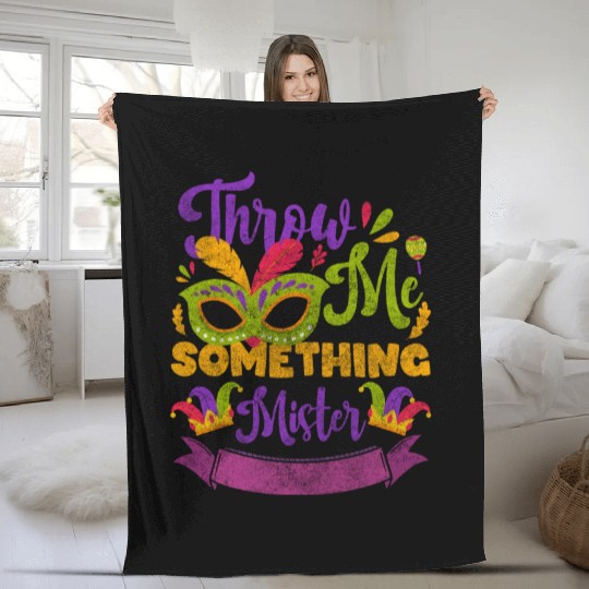 Carnival Party New Orleans Event Fleece Blankets