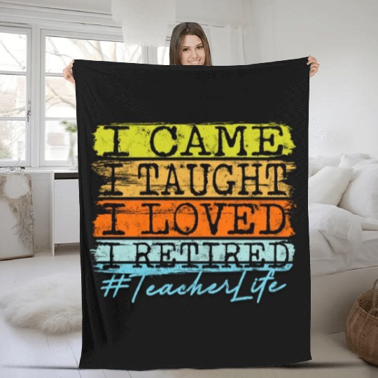 I Retired Teacher Life - Retirement Fleece Blankets