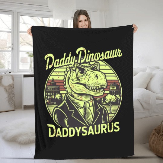 Daddy Dinosaur Daddysauru Supernatural Fleece Blankets