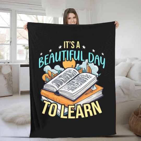 Literature Teacher It's A Beautiful Day To Reading Fleece Blankets