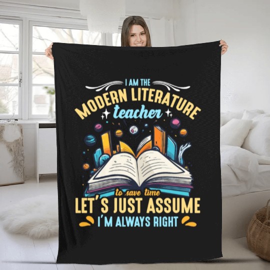 Literature Teacher I Am The Modern Educator Reader Fleece Blankets