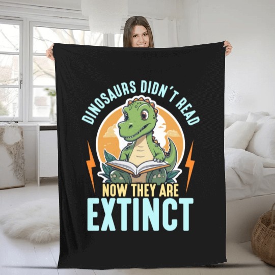 Literature Teacher Dinosaurs Didn't Read Librarian Fleece Blankets