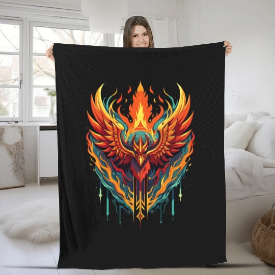 Fiery wings Fleece Blankets