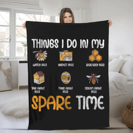 Honey Bee Bees Useful Summer Fleece Blankets