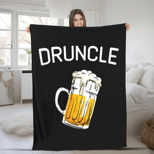 Druncle Whiskey Drunk Uncle Fleece Blankets