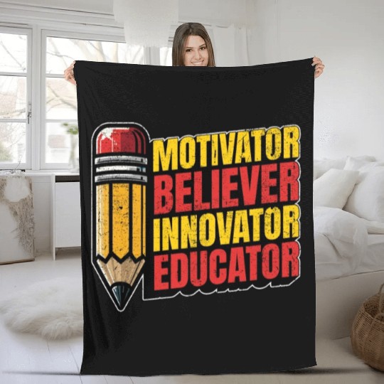Literature Teacher Motivator Believer Bookworm Fleece Blankets
