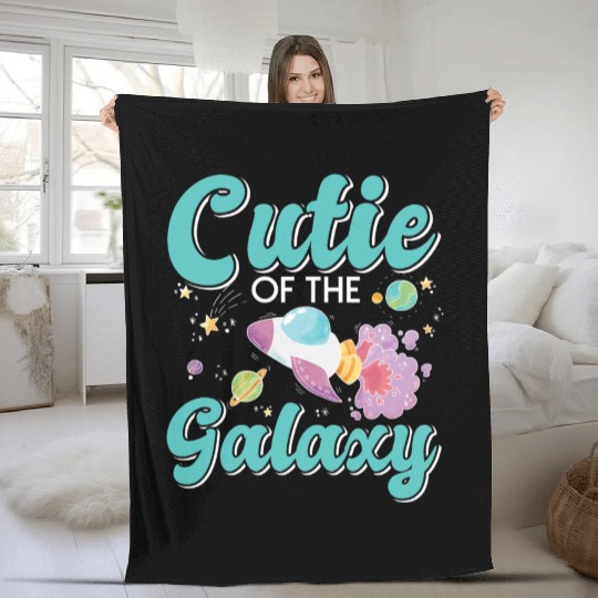 Galactically Sweet: "Cutie Of The Galaxy" Girls, Fleece Blankets