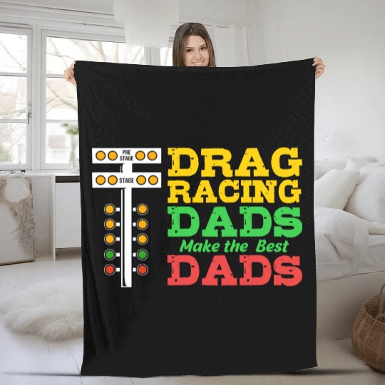 Fathers Day Racing Car Lover Drag Racing Dad Fleece Blankets